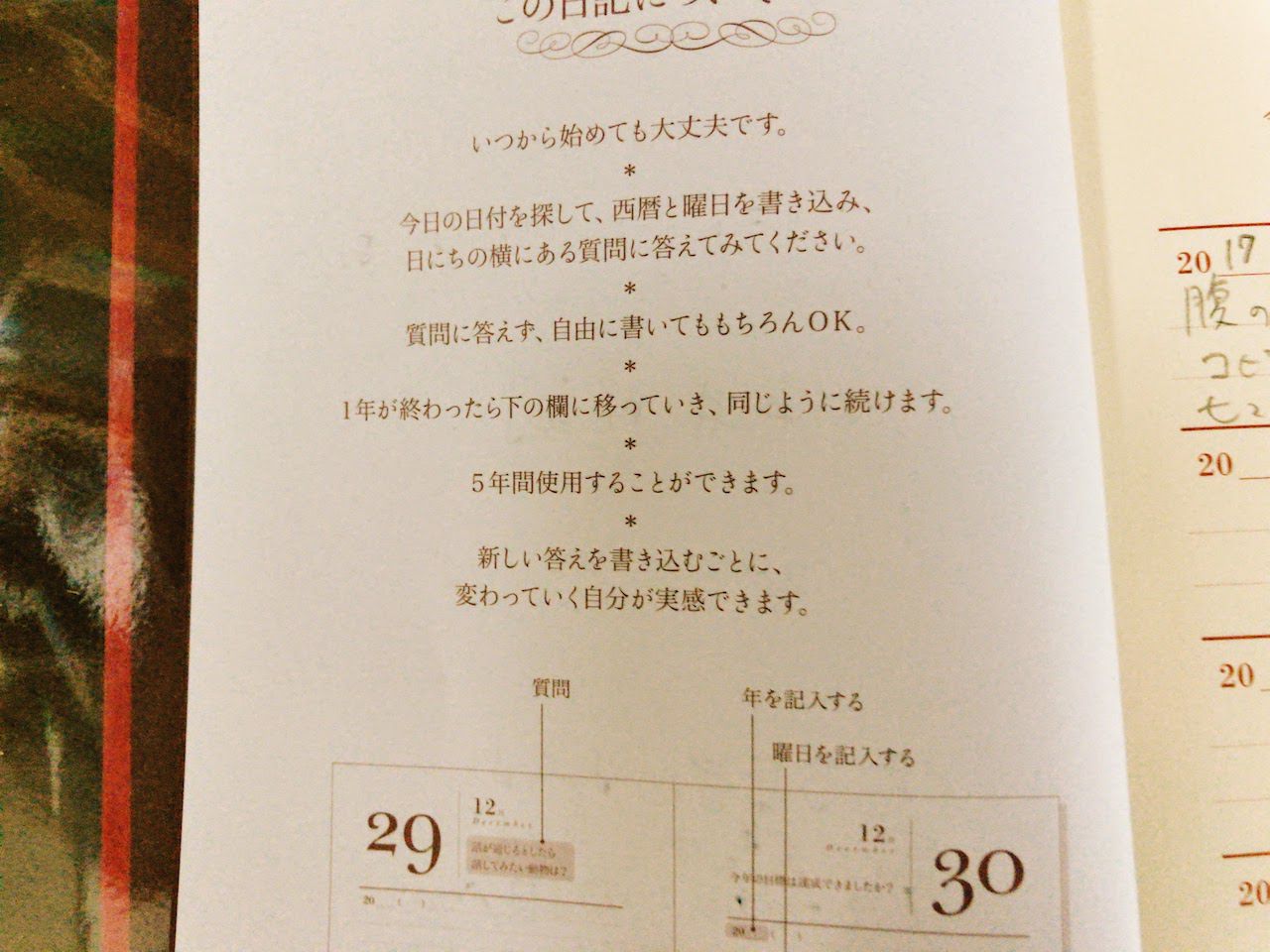 5年日記のルール